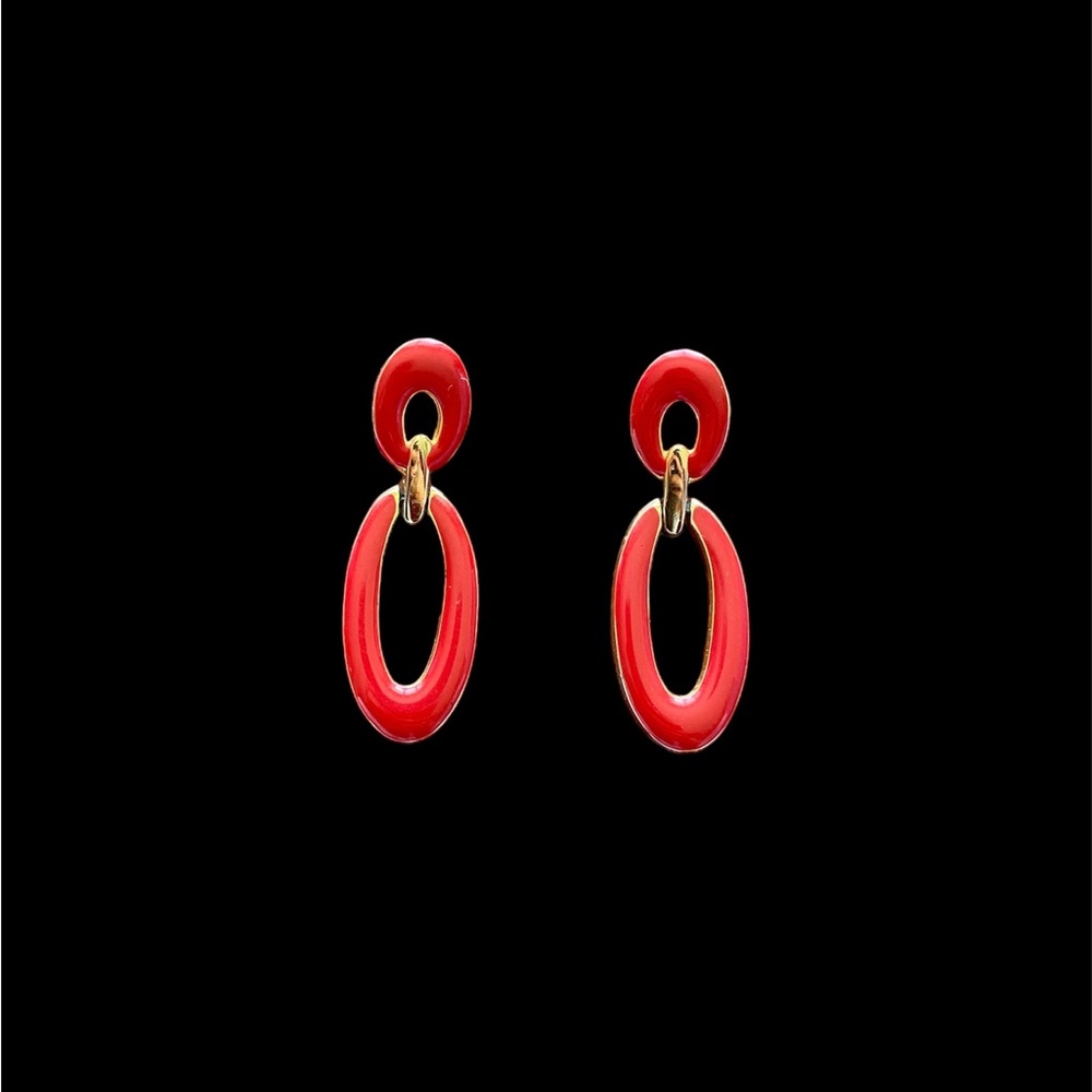 Red Vintage Costume Earrings